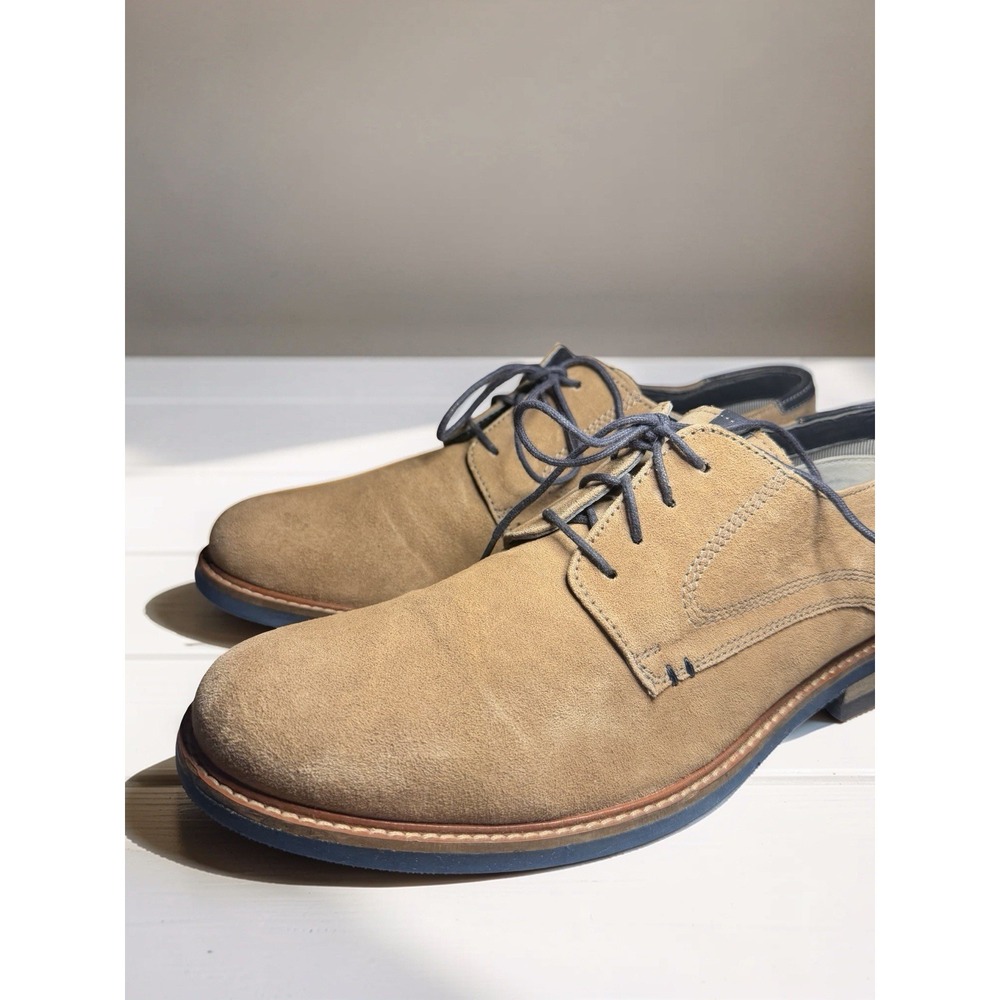 Aiden & Mason Men's Beige Suede Leather Oxford Lace Up Shoes Size 10 EUC